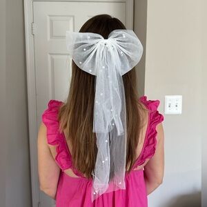 Women’s Tulle Bow Hair Clip Short Veil Bridal Hair Accessory Wedding